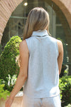 Solid Scuba Sleeveless Mock Top