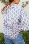 London Floral Poplin Button Top