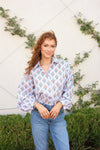 London Floral Poplin Button Top
