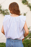 Stripe Poplin Bubble Top