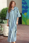 Bold Stripe Maxi Shirt Dress