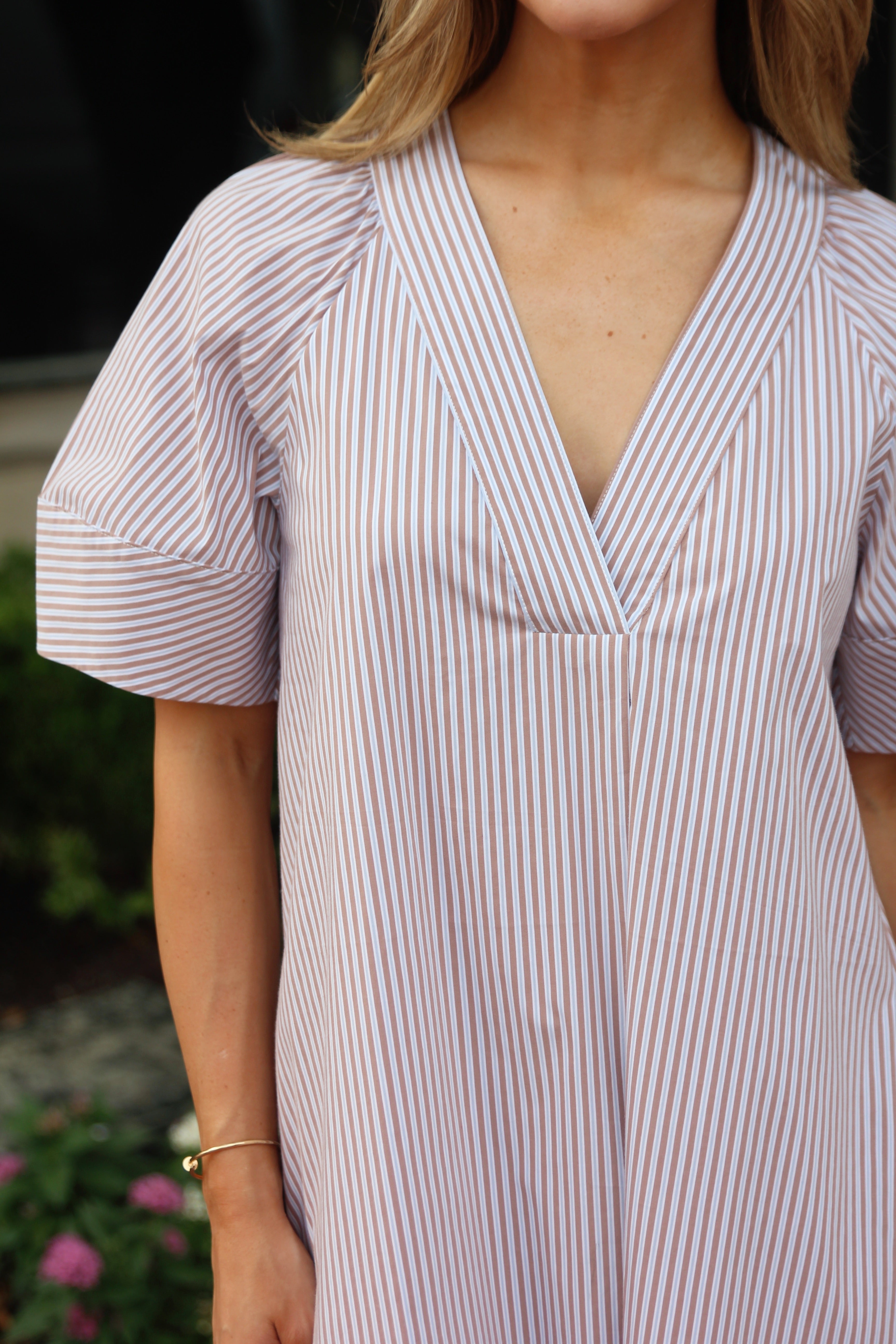 Stripe Poplin Signature Maxi Dress