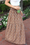 Floral Smock Tier Maxi Skirt