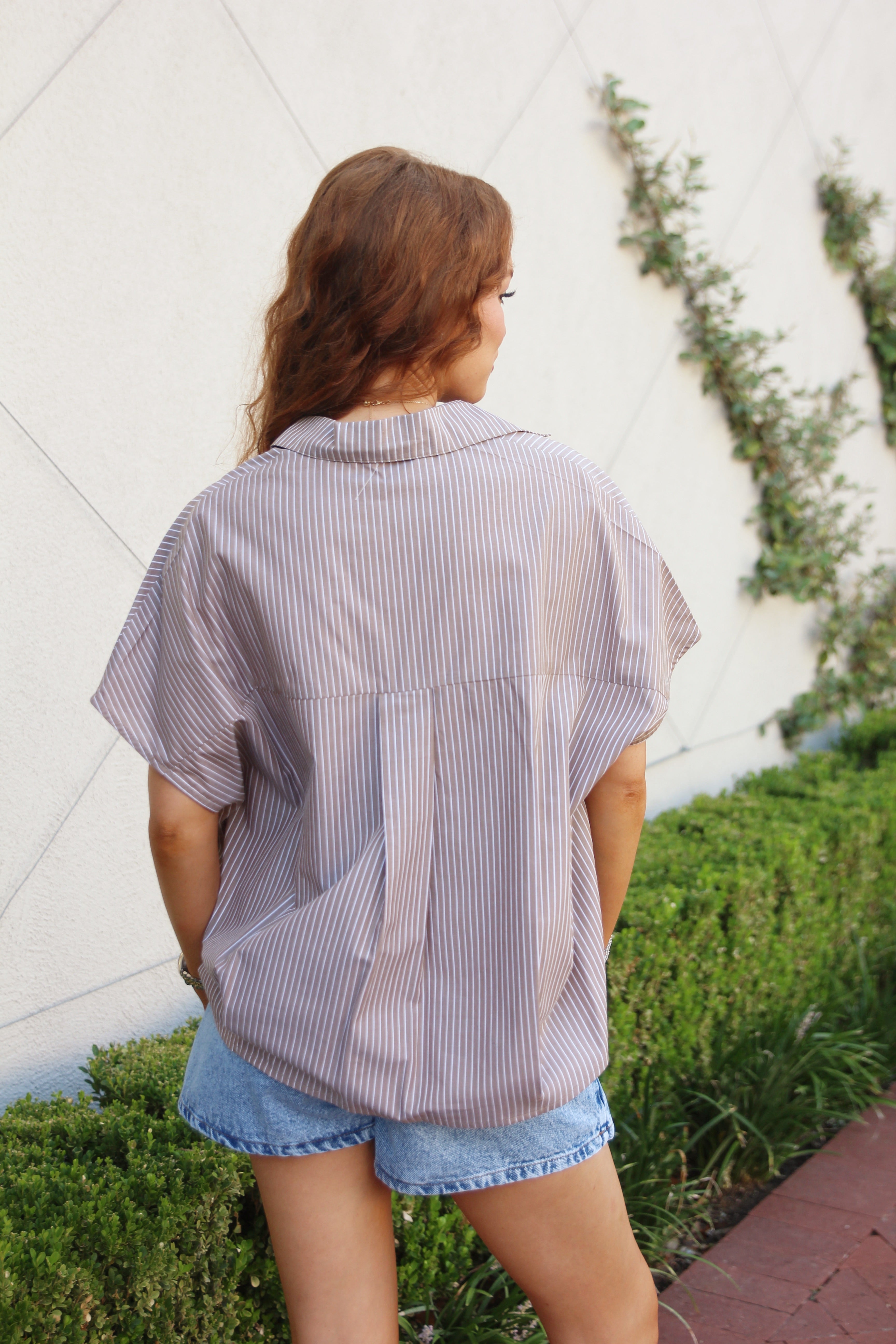Stripe Collar Signature Top