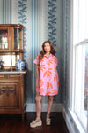 Palm Leaf Floral Signature Shirt Dress
