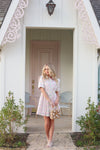 French Floral Shirt Dress with Piping