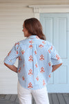 Stripe Floral Pocket Camp Top