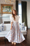 Stripe Floral Smock Maxi Skirt