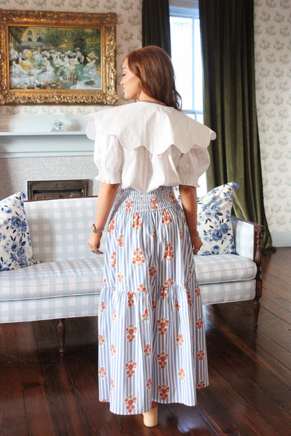 Solid Poplin Peter Pan Collar Top