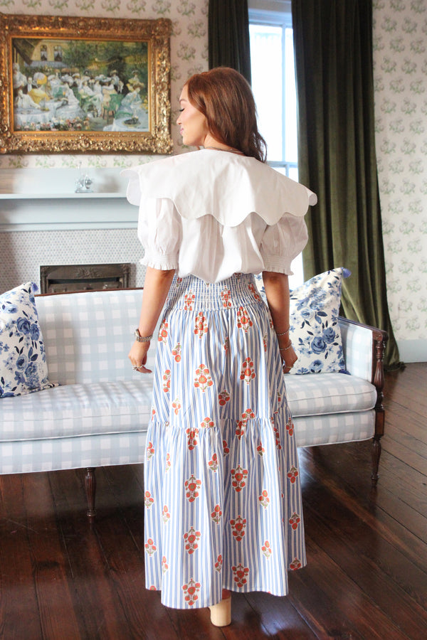 Solid Poplin Peter Pan Collar Top
