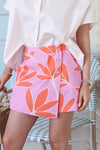 Palm Leaf Floral Wrap Skort