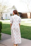 Vintage Floral Ruffle Neck Shirt Dress