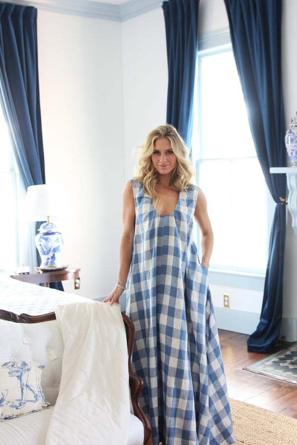 Buffalo Check Scoop Maxi Dress