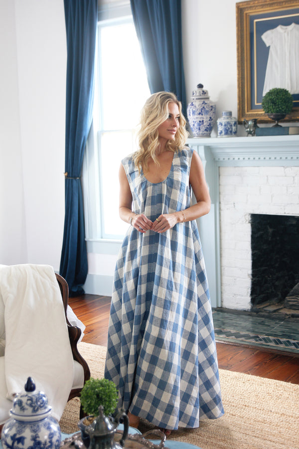 Buffalo Check Scoop Maxi Dress