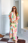 Island Fruit Gauze Kaftan Dress