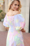 Large Floral Off Shoulder Maxi Dress