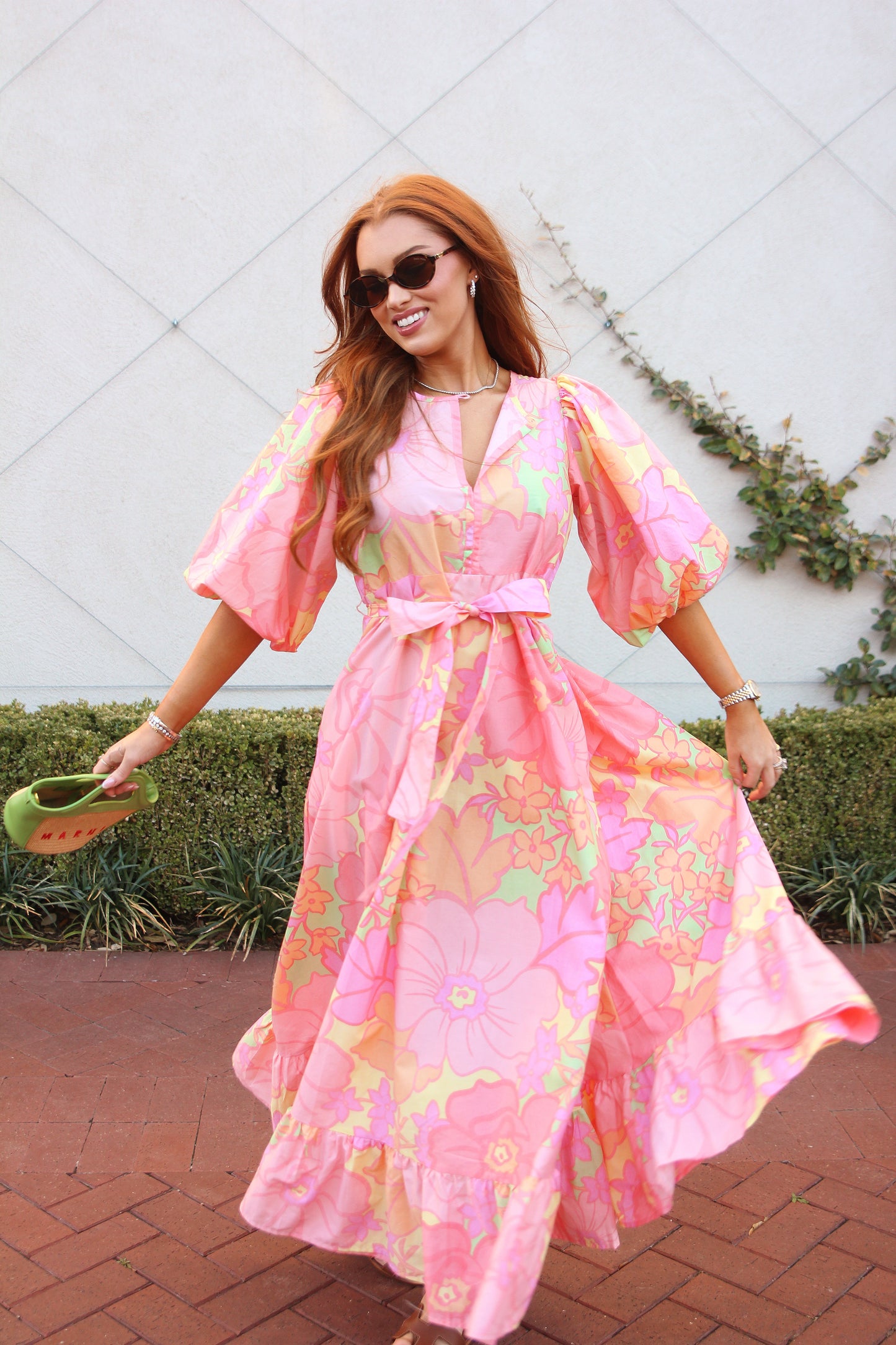 Big Floral Pastel Maxi with Tie