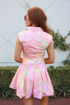Big Pastel Floral Collar Dress