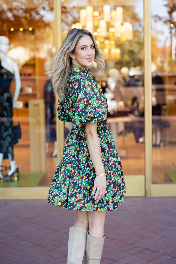 Floral Shirt Dress With Belt