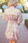 Floral Bubble Hem Poplin Dress