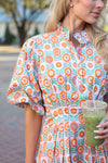 Floral Bubble Hem Poplin Dress