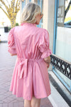 Solid Poplin Back Tie Dress