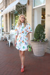 Toucan Fruit Bubble Hem Dress