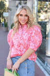 Tropical Linen Button Top