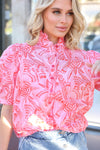Tropical Linen Button Top