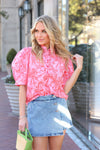 Tropical Linen Button Top