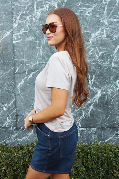 Solid Double Layer Crew Tee