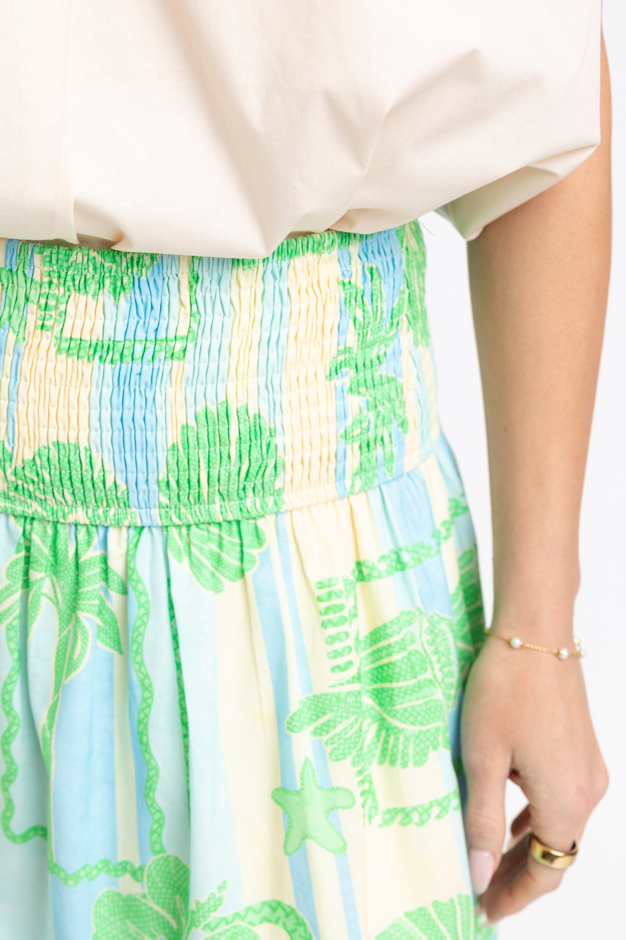 Seashell Poplin Maxi Skirt