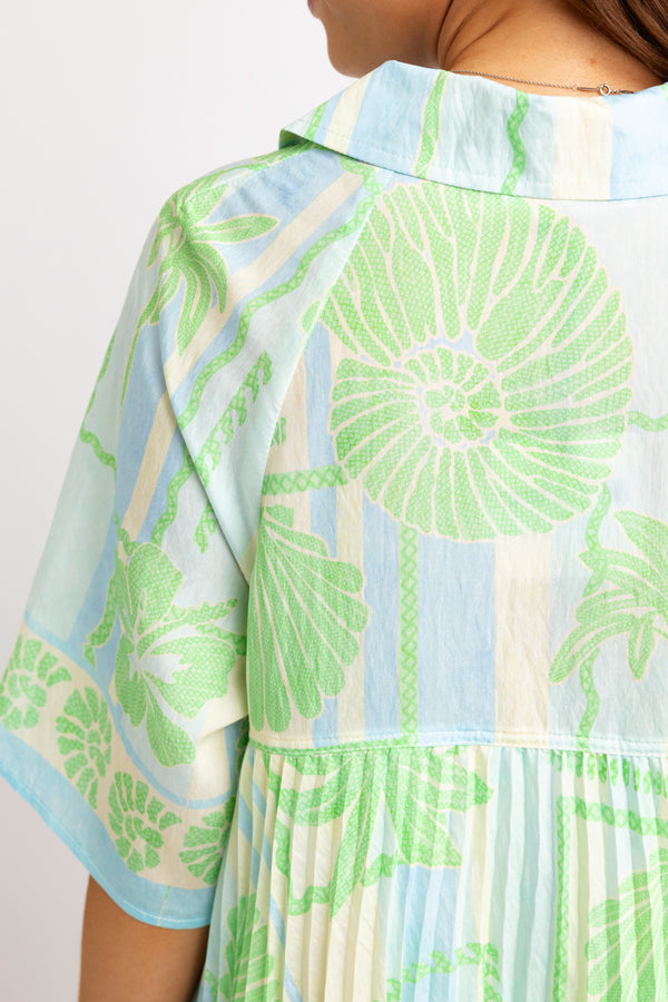 Sea Shell Stripe Shirt Dress