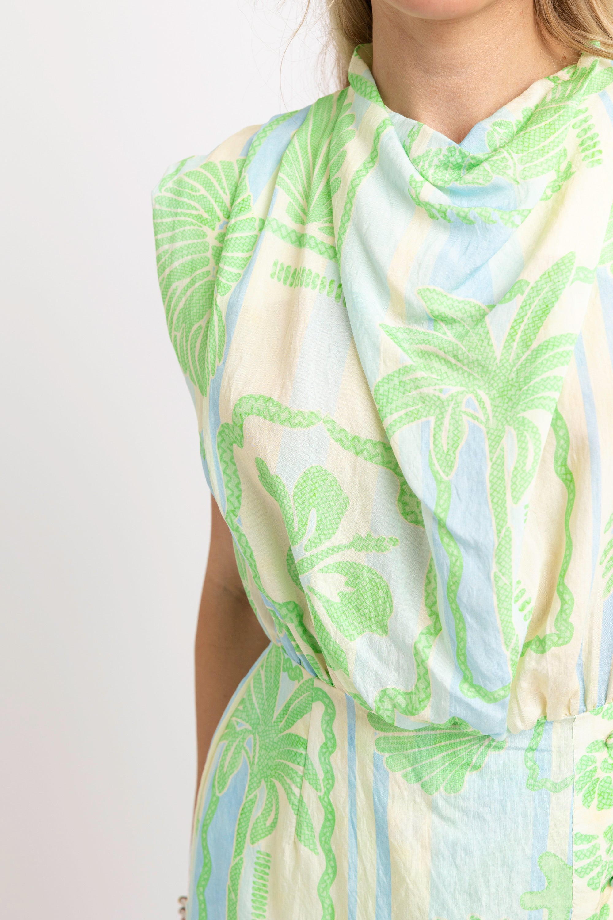 Sea Shell Drape Button Romper