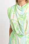 Sea Shell Drape Button Romper