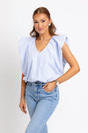 Stripe Vneck Bubble Top