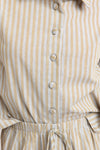 Stripe Linen Puff Sleeve Top