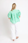 Seersucker Stripe Pleat Sleeve Top