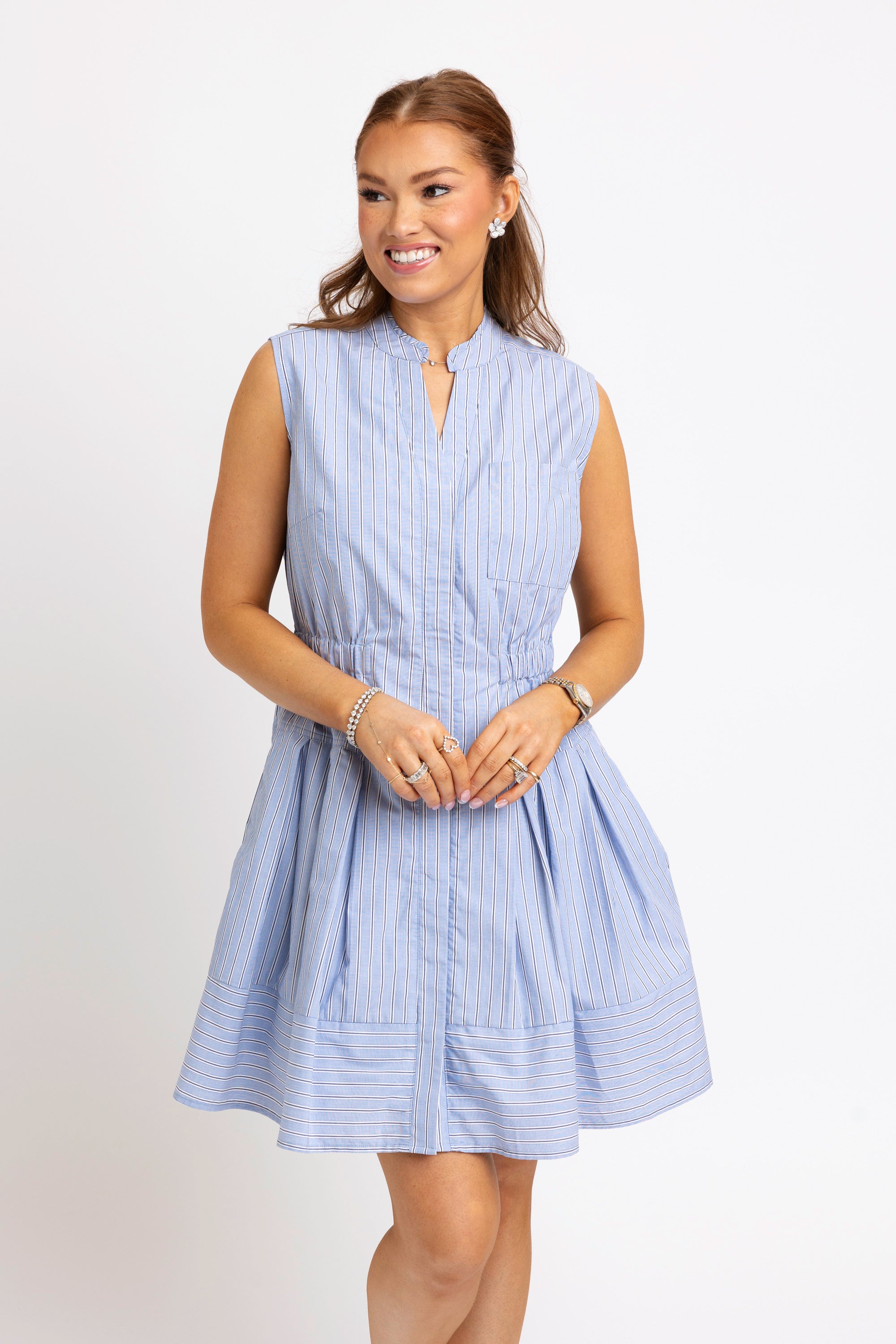 Stripe Chambray Shirt Dress
