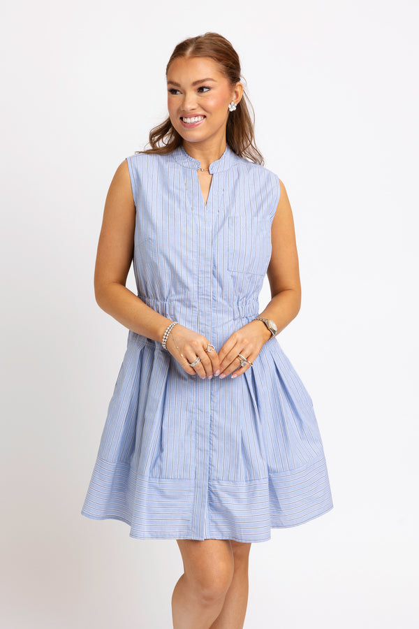 Stripe Chambray Shirt Dress