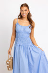Stripe Poplin Smock Cami Maxi Dress