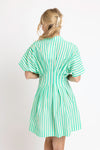 Seersucker Stripe Button Shirt Dress
