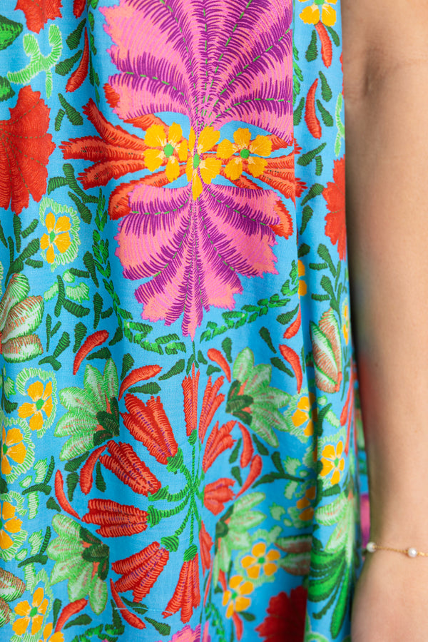 Tropical Scoop Sleeveless Maxi Dress
