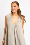 Linen Stripe Scoop Dress