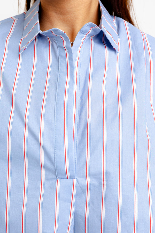 Stripe "America" Poplin Signature Top