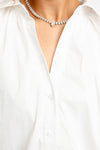 Solid Poplin 3/4 Sleeve Bubble Top