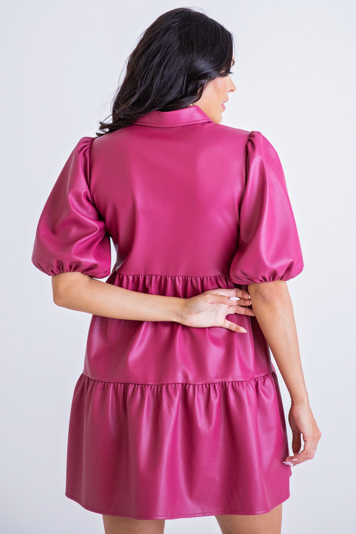 Faux Leather Tier Dress Shop Karlie Faux Leather Tier Dress Shop Karlie