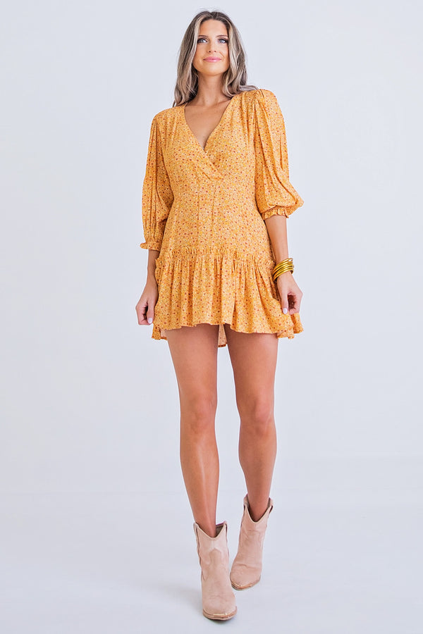 Ditzy Floral Wrap Dress